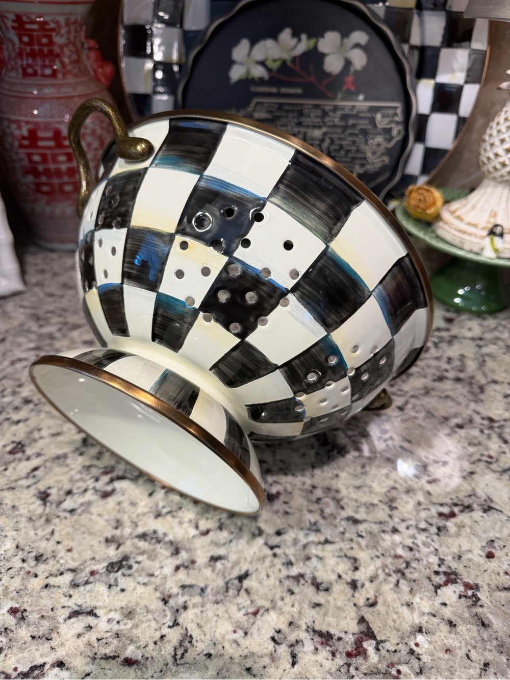 MacKenzie-Childs Courtly Check Large Colander